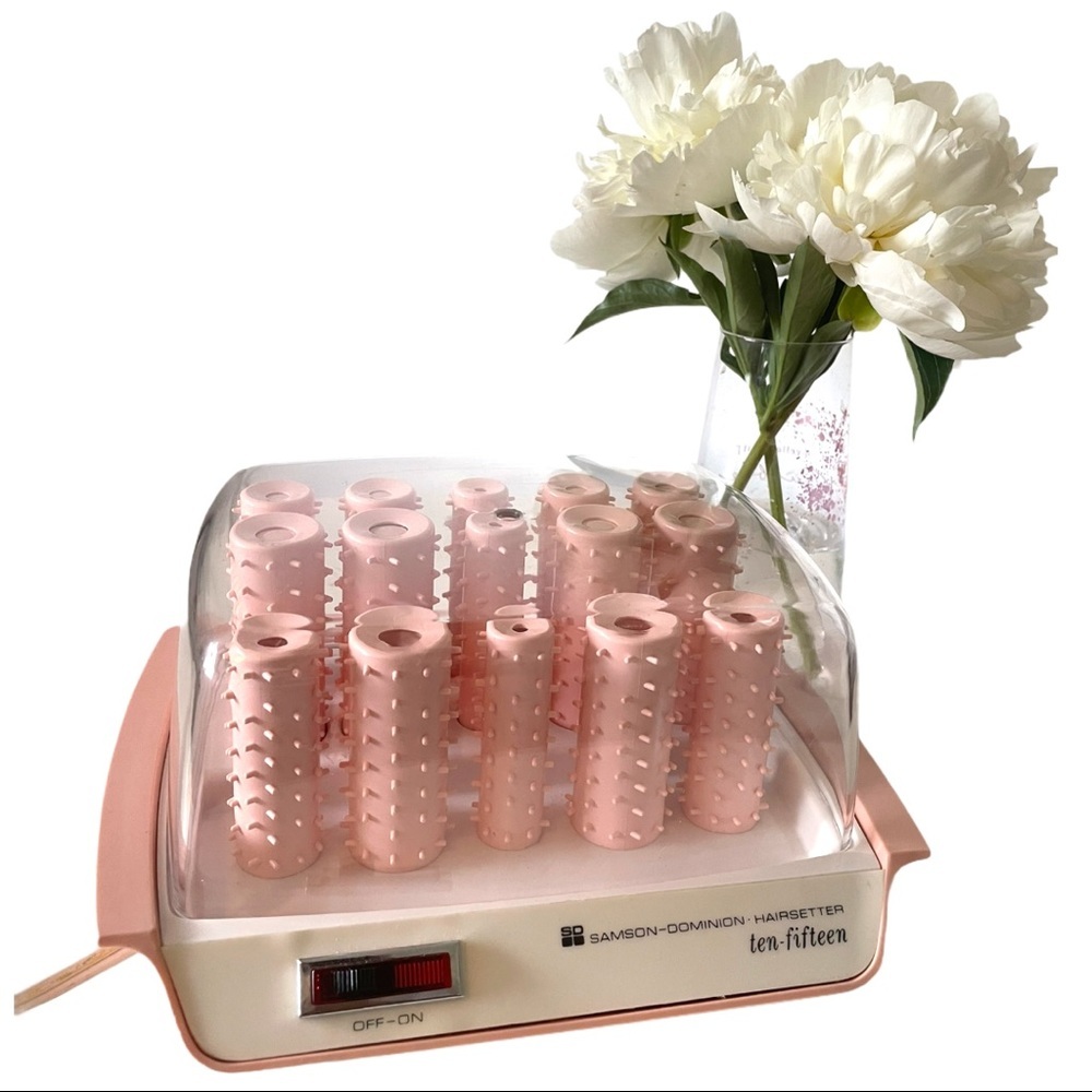Vintage Hot Rollers Samson Dominon pink! Super rare!